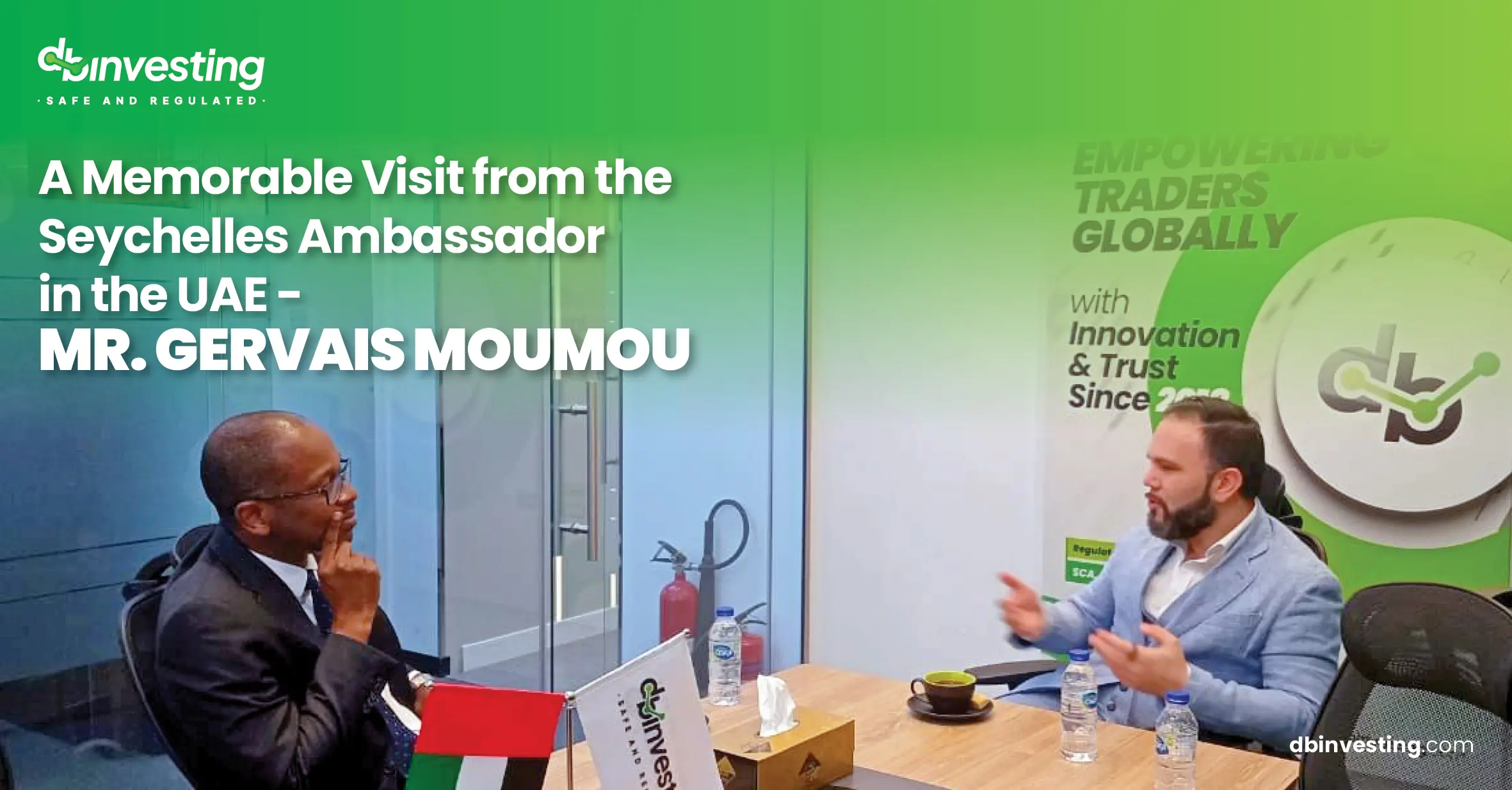 Uma visita diplomática que reflete uma visão global: DB Investing dá as boas-vindas ao Embaixador de Seychelles, Sr. Gervais Moumou, nos Emirados Árabes Unidos