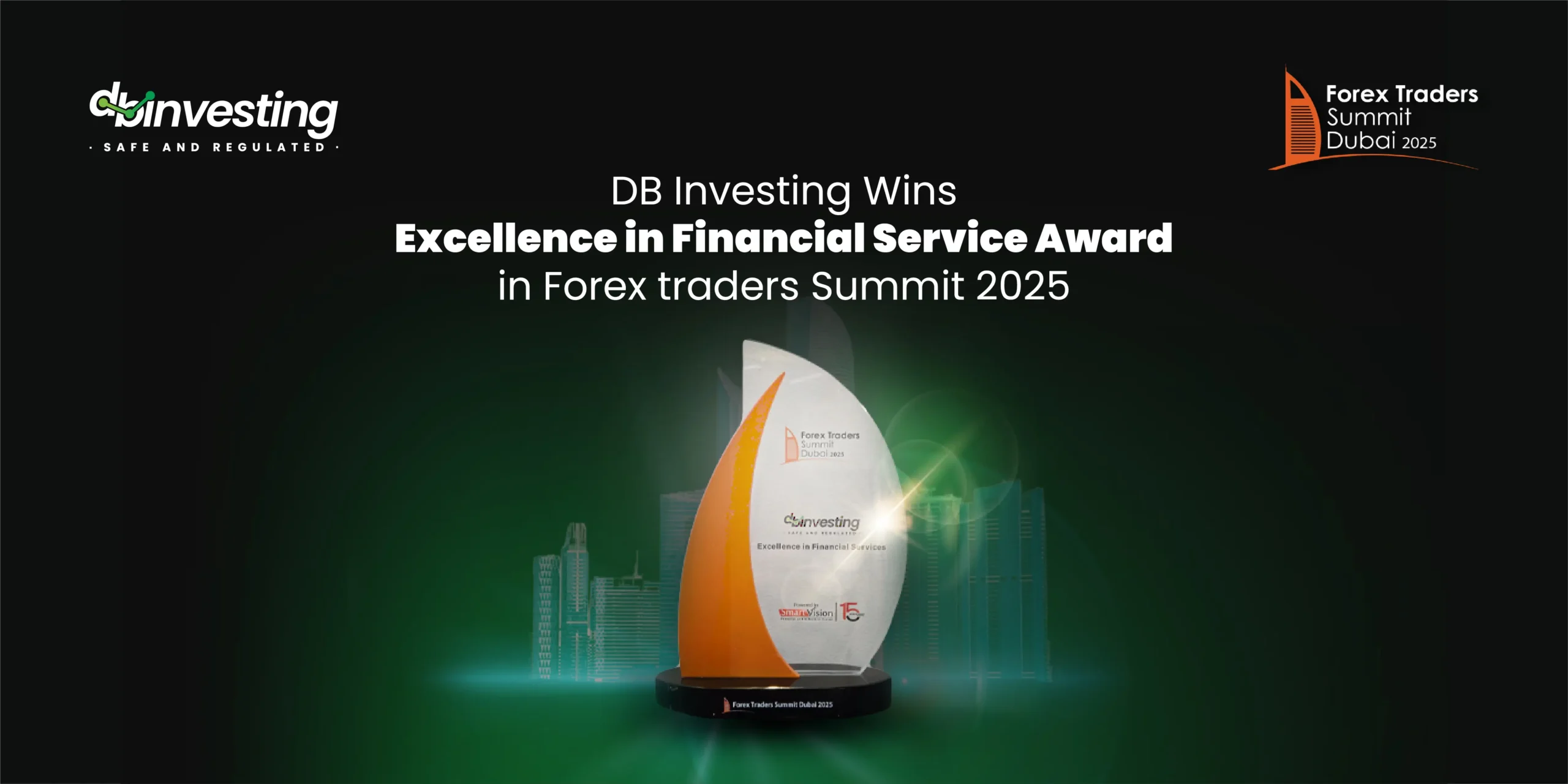 DB Investing ganha o prêmio “Excelência em Serviços Financeiros” no Forex Traders Summit Dubai 2025