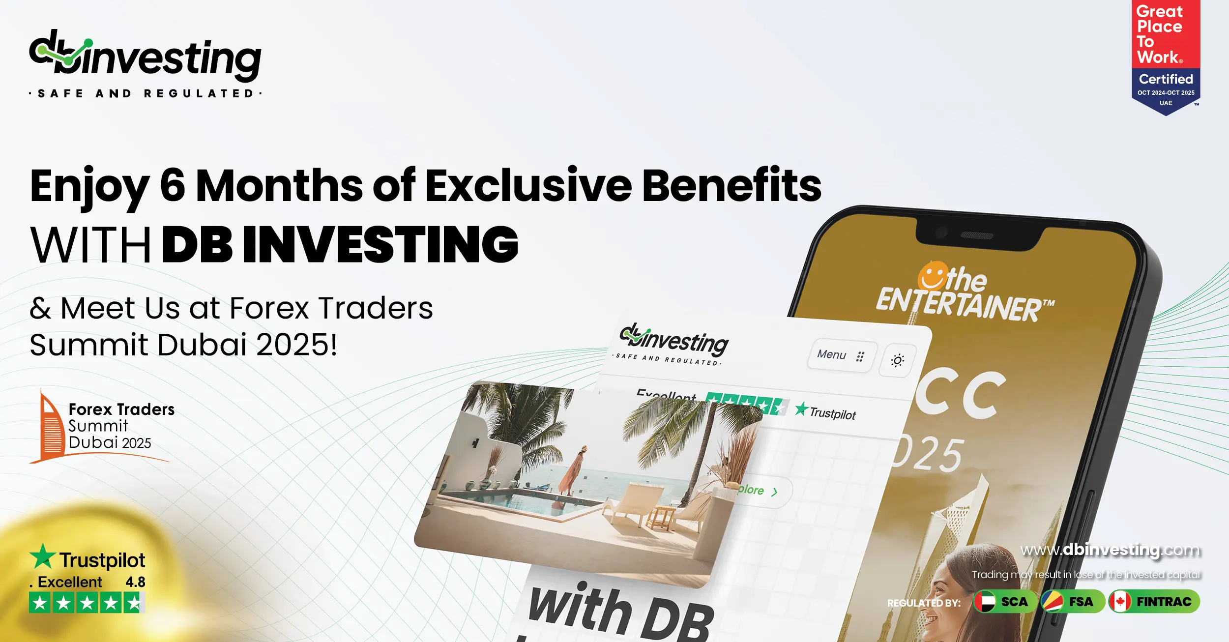 Profitez de 6 mois de récompenses Premium Lifestyle avec DB Investing + Rencontrez-nous au Forex Traders Summit Dubai 2025 !