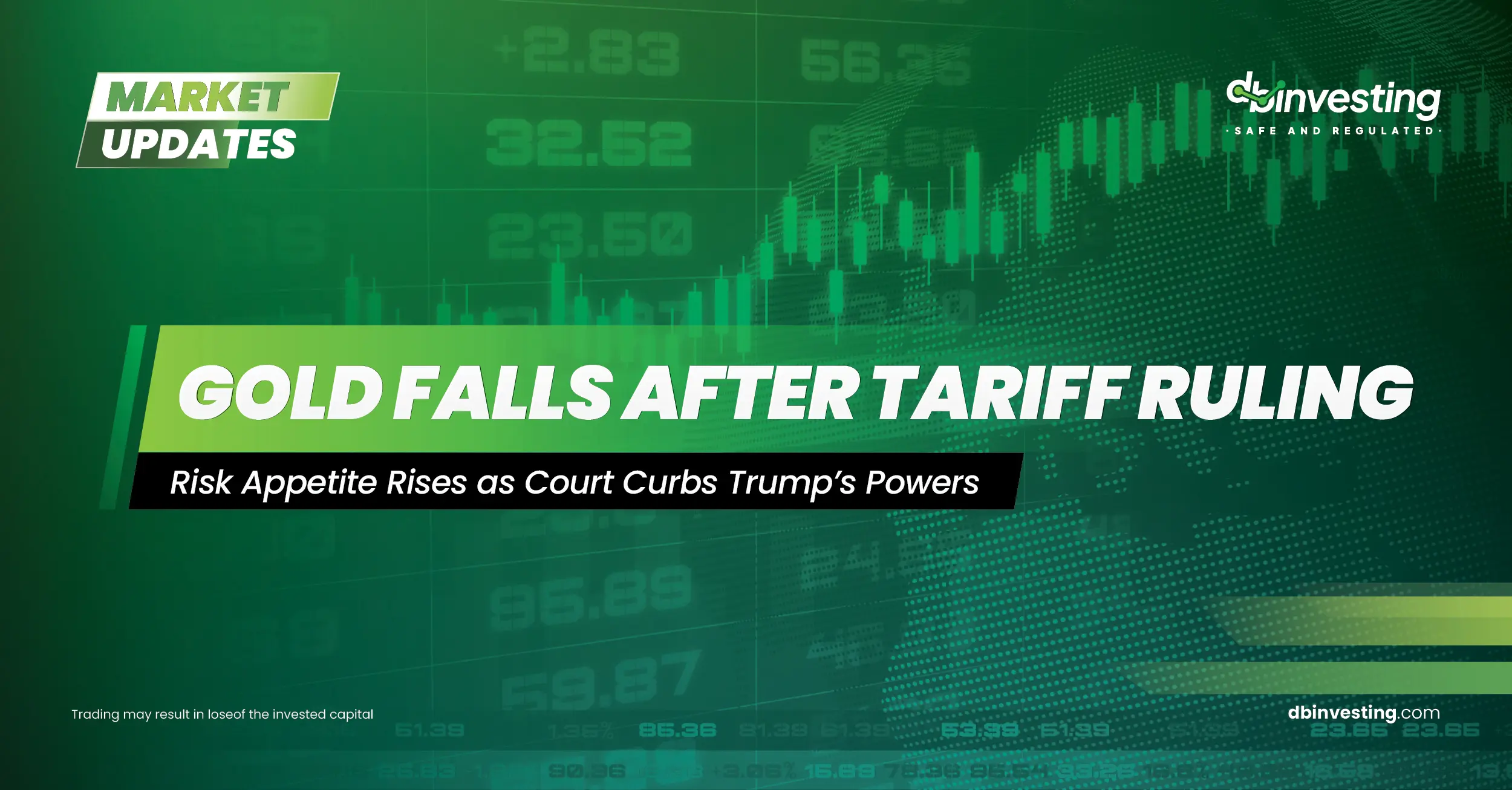 O ouro cai com a decisão tarifária de Trump aumentando o apetite pelo risco e enfraquecendo os portos seguros